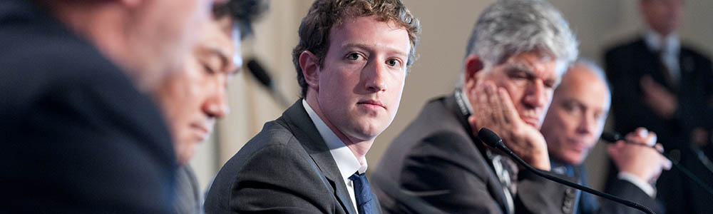 Mark Zuckerberg on a panel with other men