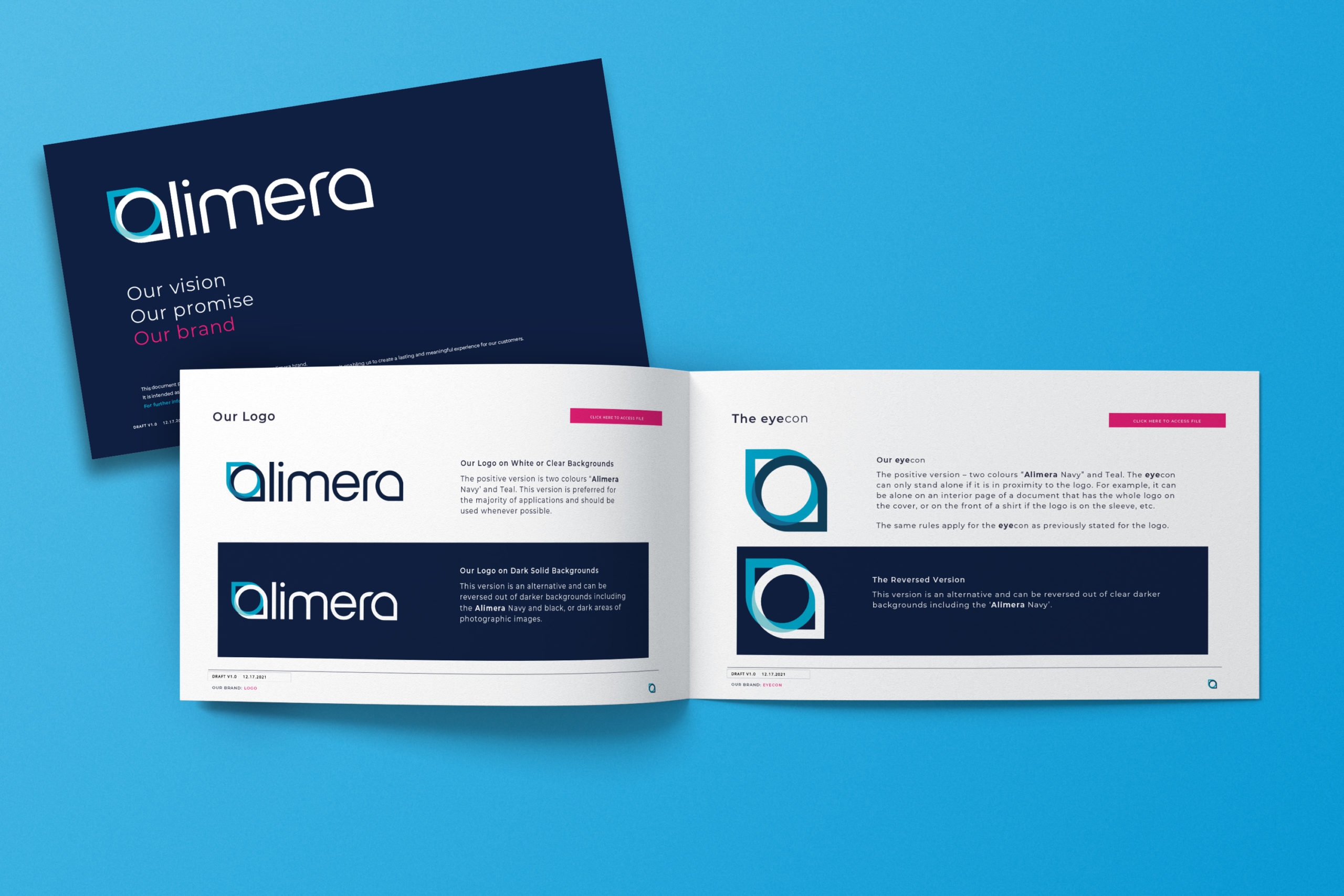 Alimera Brand Guidelines Booklet mockup