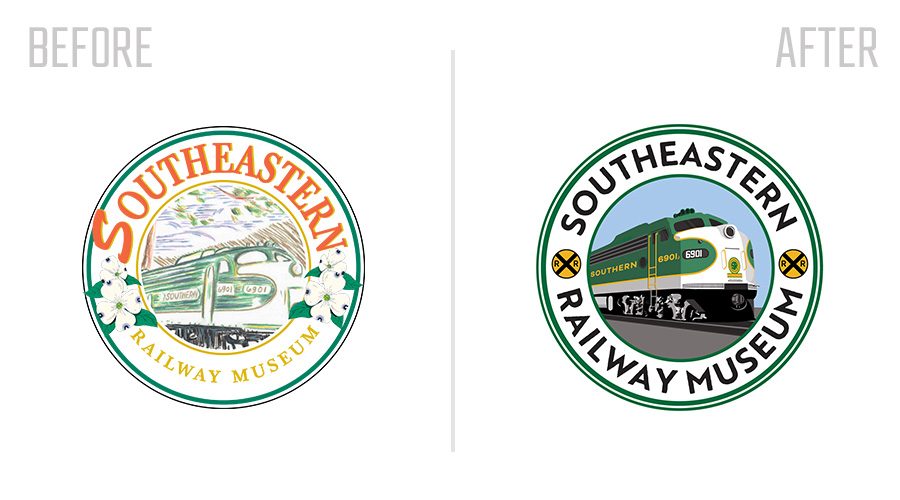 Southeastern Railway Museum new vs old logos