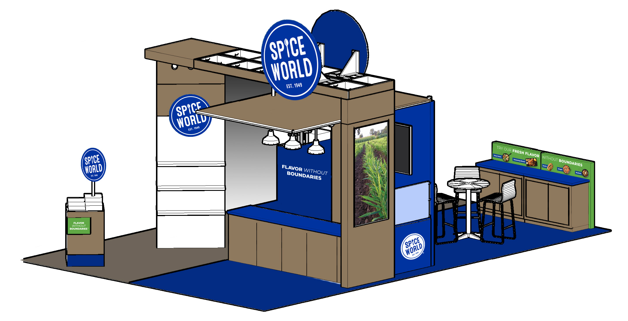 Spice World tradeshow booth mockup